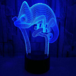 3D Illusion Lamp Chameleon Sötétben világító 3D LED kaméleon