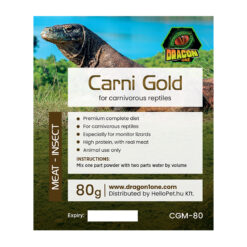 DragonOne Carni Gold Varánusz és húsevő táp - Hús és rovar | 80g