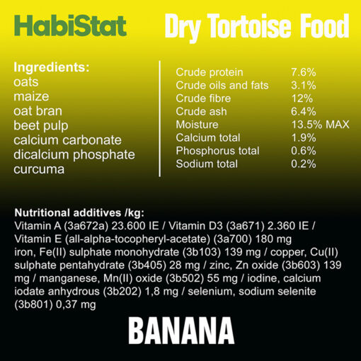 HabiStat Tortoise Food Banana Szárazföldi teknős eledel | 200g