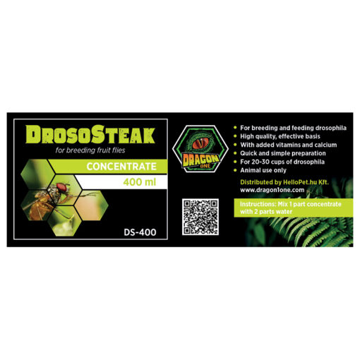 DragonOne DrosoSteak Prémium instant muslica tenyésztáp | 400 ml