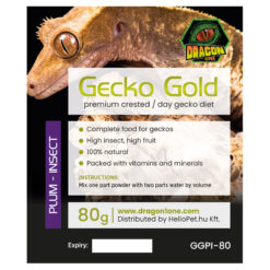 DragonOne Gecko Gold Vitorlás és nappali gekkó táp - Szilva & Rovar | 80g