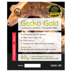 DragonOne Gecko Gold Vitorlás és nappali gekkó táp - Eper & Rovar | 80g