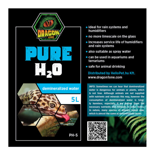 DragonOne Pure H2O Demineralizált víz terráriumba | 5L
