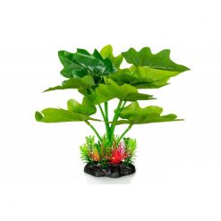 GiganTerra 661 Hullámos szélű zöld levelű talpas műnövény | 22 cm