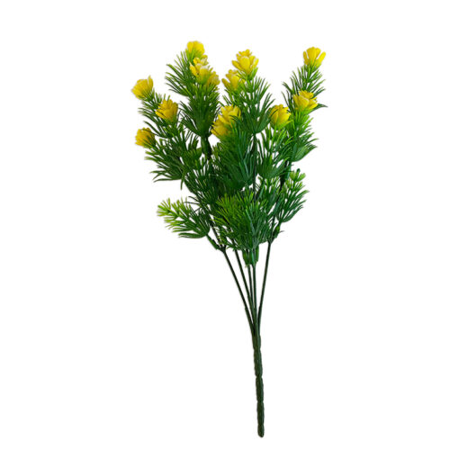 Bugs-World Hajlítható szárú sárga-zöld virágos műnövény | 33 cm